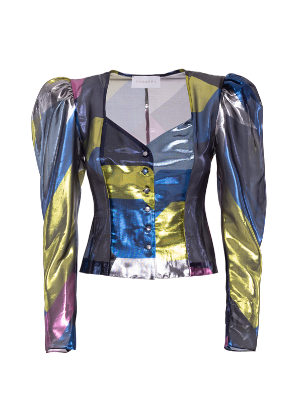 Parden' MALINA Silk Lurex Shirt Vida Navy / 40