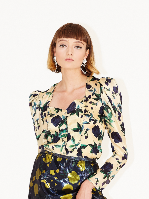 Parden' MALINA Silk Satin Shirt 40 / White