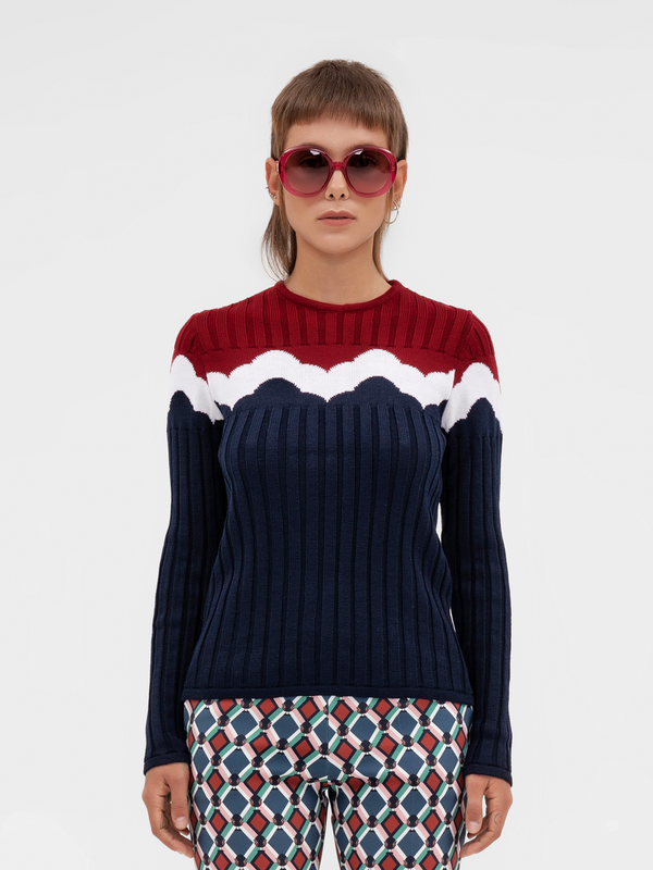 Parden' MARNIE Knit “nuvolette” Top Navy / 40