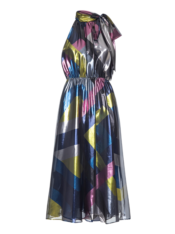 parden' MARTHA silk lurex dress Roses Navy / 40