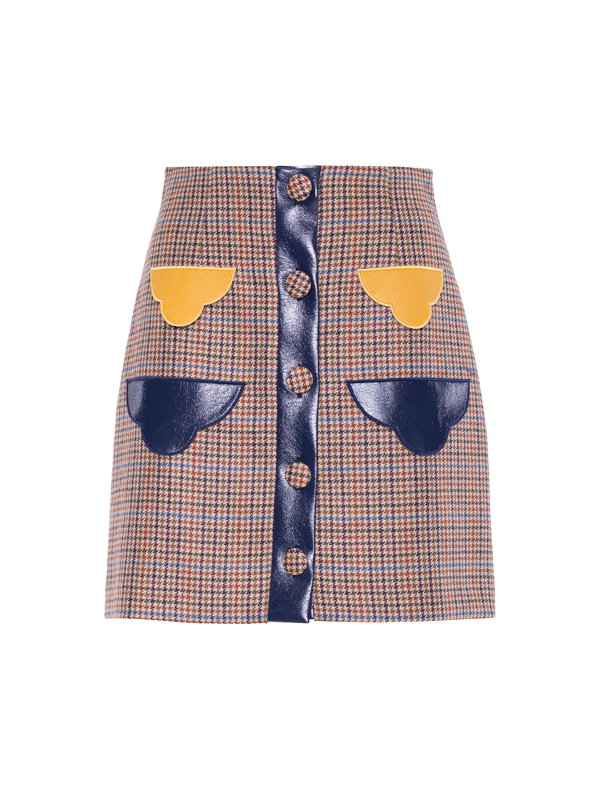 Parden' MEGAN Mini Skirt Check Brown / 38