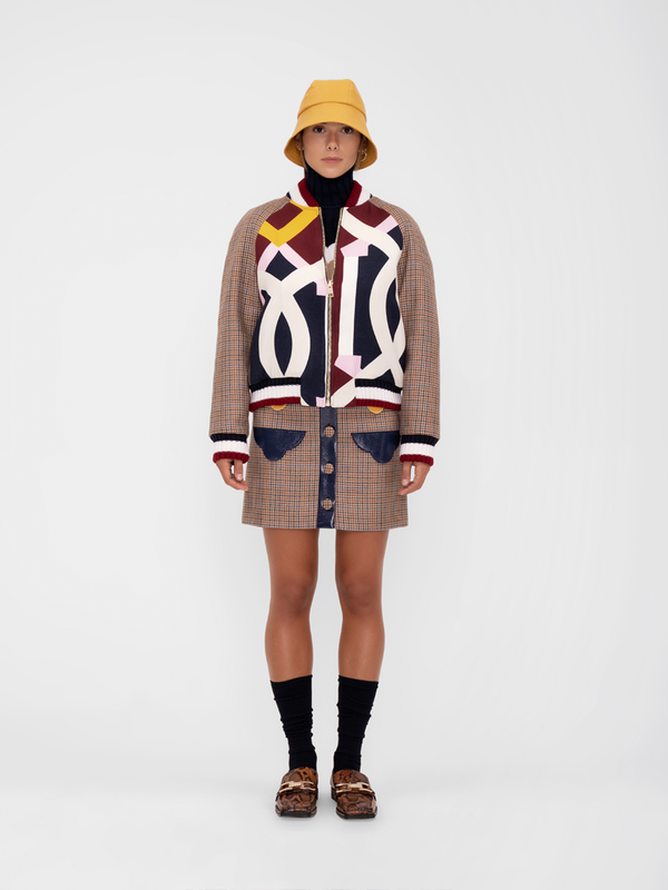 Parden' MEGAN Mini Skirt Check Brown / 38