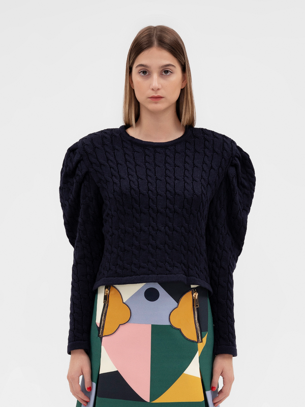 Parden' ROSA Cable Knit Top Navy / 40