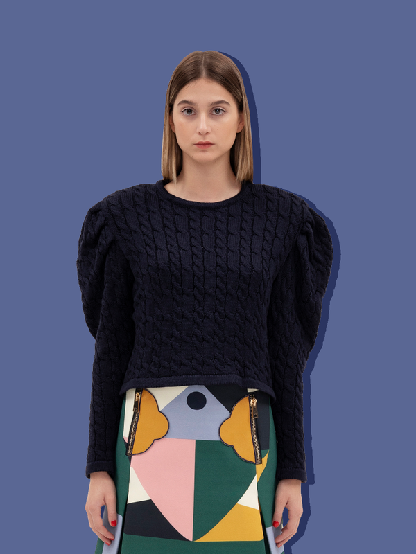 parden' ROSA Cable Knit Top Navy / 40