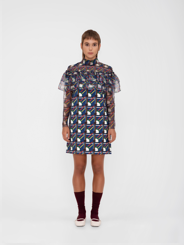 Parden' SAGI Silk Organza Dress Nigel Navy / 40