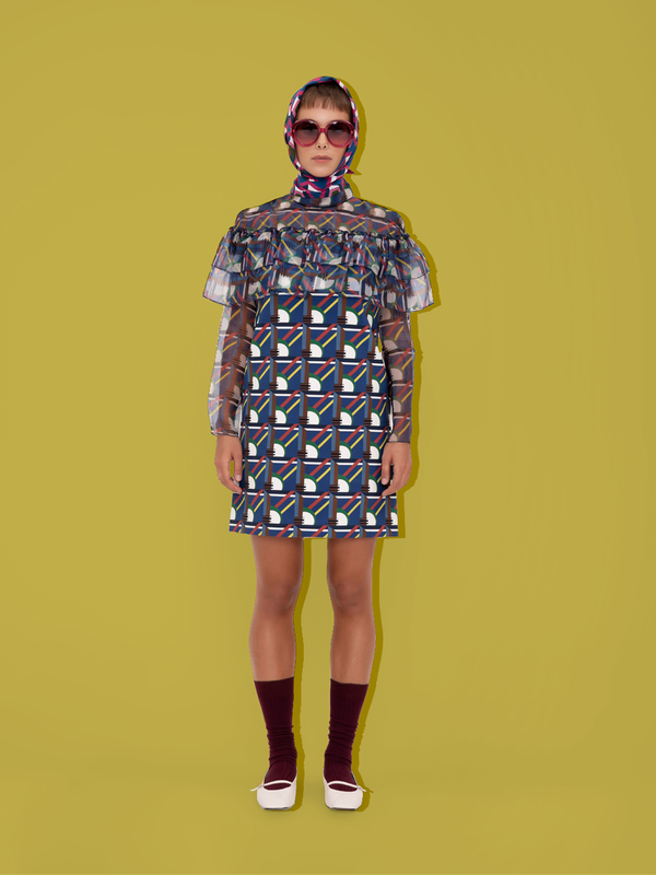 parden' SAGI Silk Organza Dress Nigel Navy / 40