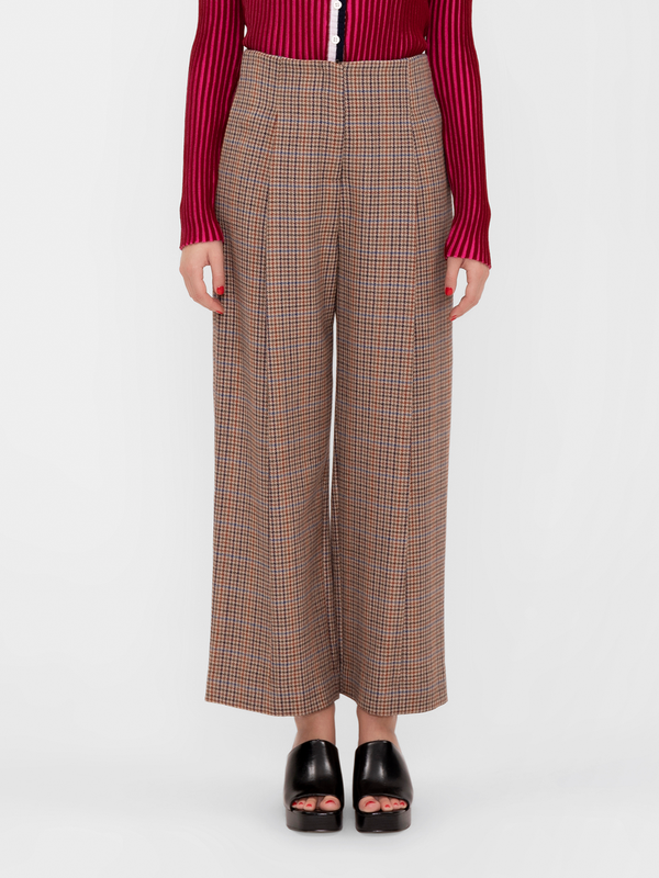 Parden' YOK Trousers Check Brown / 38
