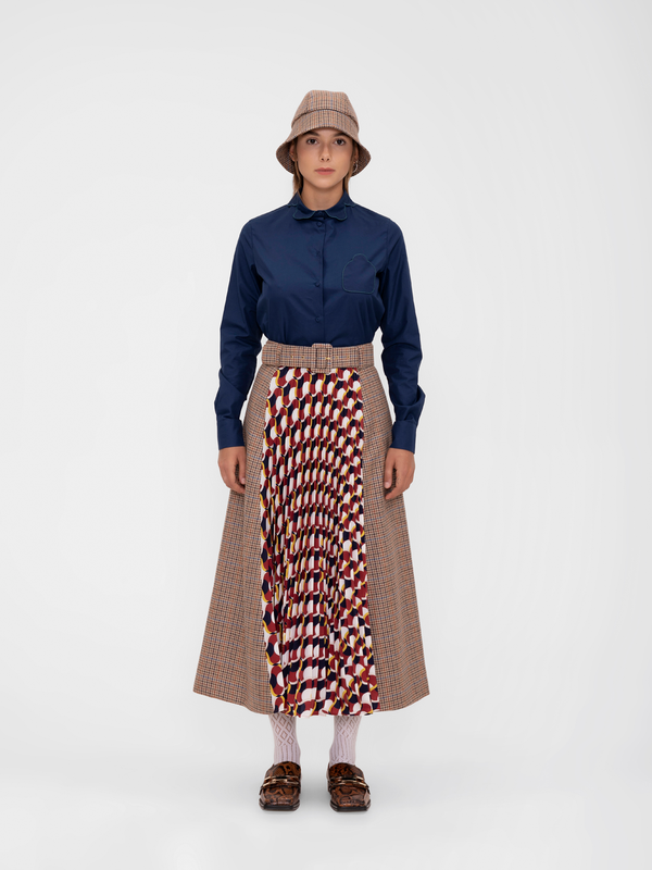 Parden' RANIA Midi Pleated Skirt Adabella/Caledon Burgundy / 42