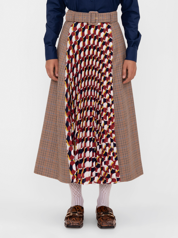 Parden' RANIA Midi Pleated Skirt Adabella/Caledon Burgundy / 42