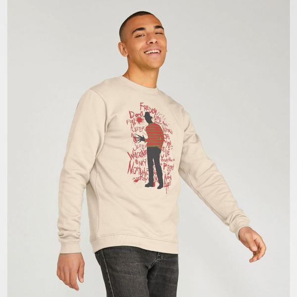 parka london A Nightmare On Elm Street Freddy Krueger Cream Sweatshirt