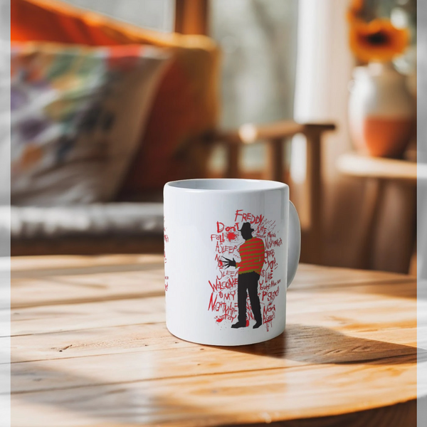parka london A Nightmare On Elm Street Freddy Krueger White Mug
