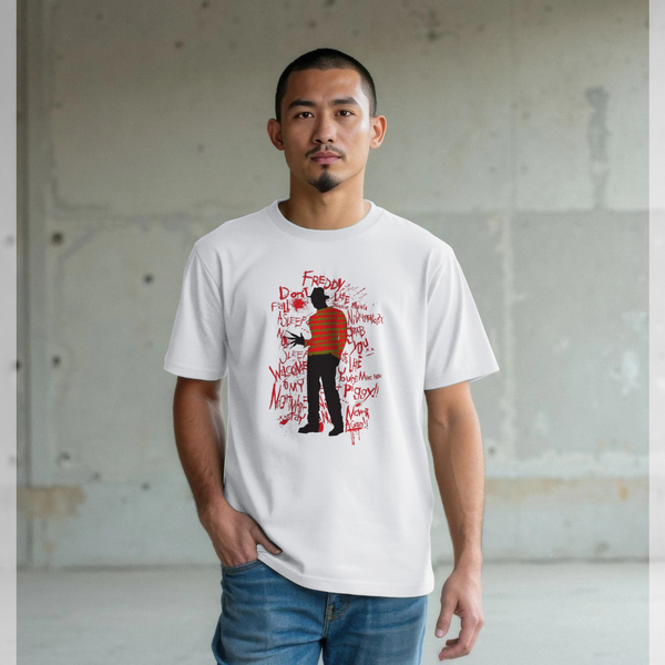 parka london A Nightmare On Elm Street Freddy Krueger White T-Shirt