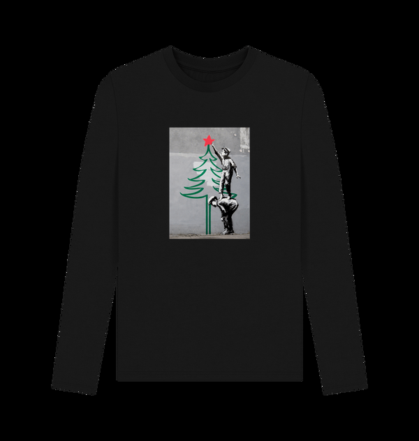 Parka London APOH Banksy Christmas Tree Black Long Sleeve T-Shirt