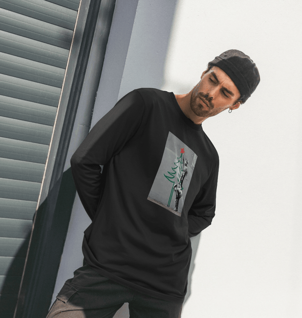 parka london APOH Banksy Christmas Tree Black Long Sleeve T-Shirt