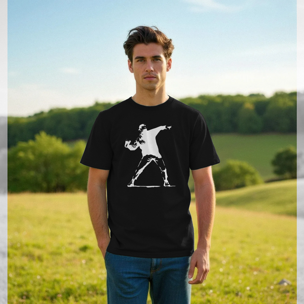 parka london APOH Banksy Festival Cup Thrower Black T-Shirt