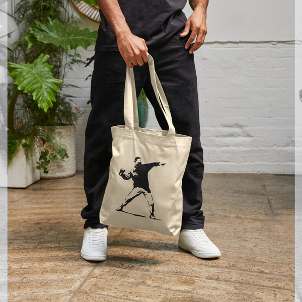 parka london apoh Banksy Festival Cup Thrower Natural Tote Bag