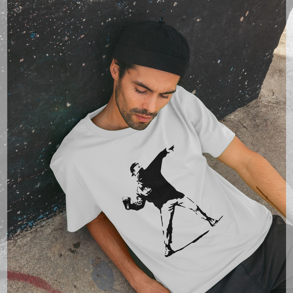 parka london APOH Banksy Festival Cup Thrower White T-Shirt