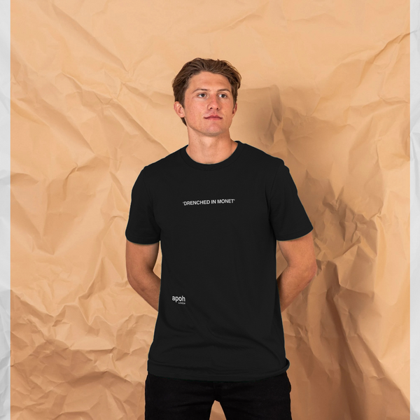 parka london apoh Drenched In Monet Slogan Black T-Shirt