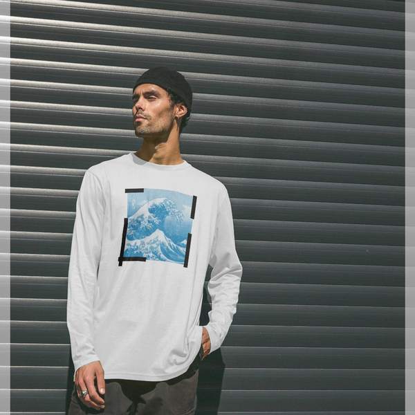 parka london apoh Hokusai Tape White Long Sleeve T-Shirt