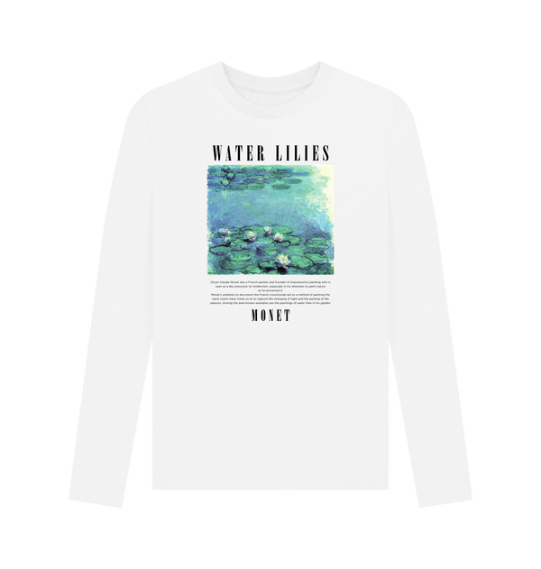 Parka London Apoh Monet Water Lillies Long Sleeve White T-Shirt