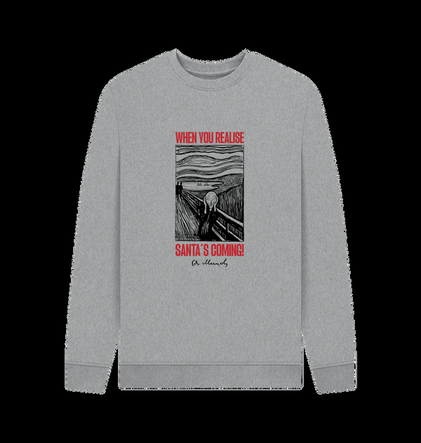 parka london APOH Munch Santa's Coming Heather Grey Sweatshirt