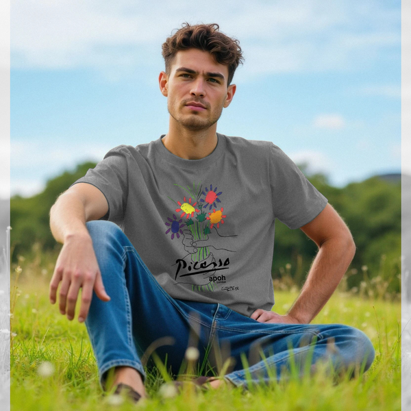 parka london APOH Picasso Flowers Heather Grey T-Shirt