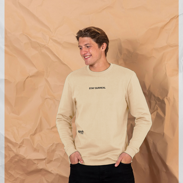 parka london apoh Stay Surreal Slogan Cream Sweatshirt