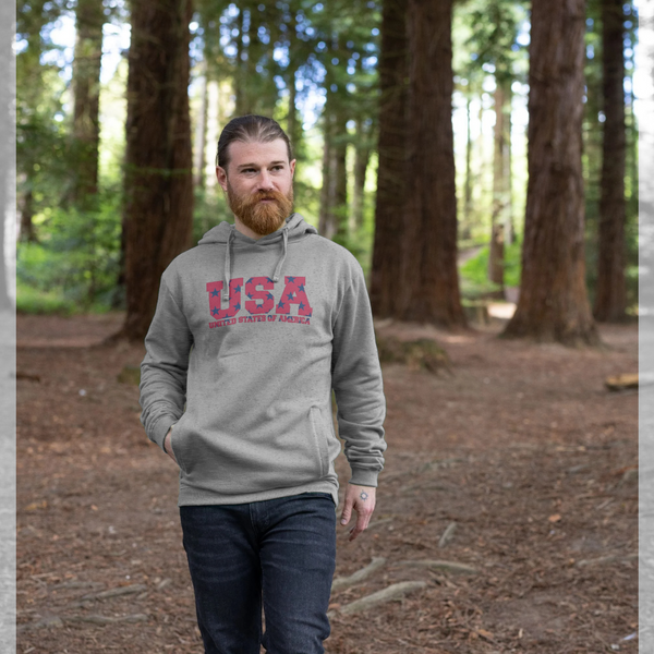 parka london apoh United States Stars Graphic Grey Hoodie