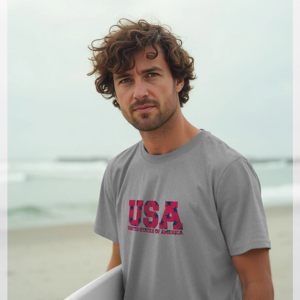 parka london apoh United States Stars Graphic Grey T-Shirt