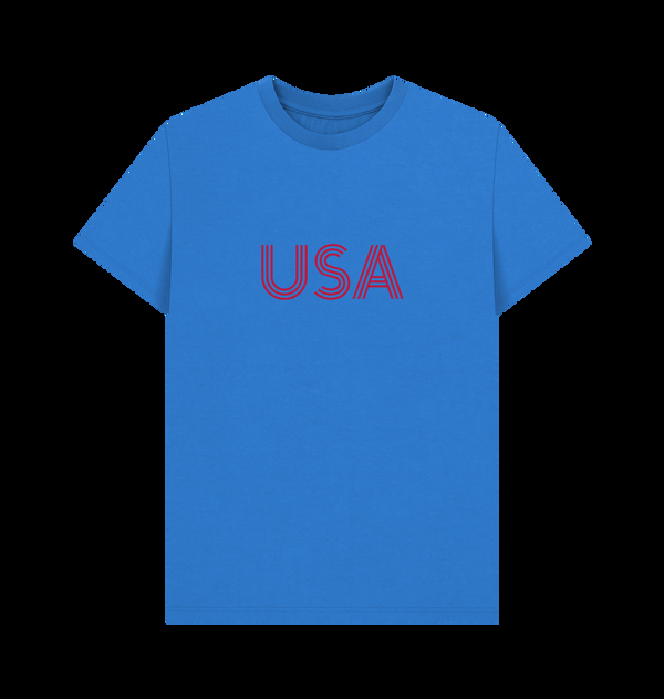 Parka London Apoh USA Logo Graphic Bright Blue T-Shirt