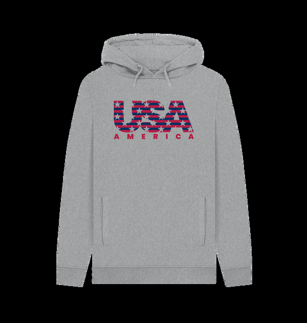 Parka London Apoh USA Stars & Stripes Graphic Grey Hoodie