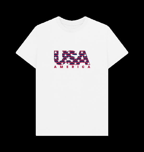 Parka London Apoh USA Stars & Stripes Graphic White T-Shirt