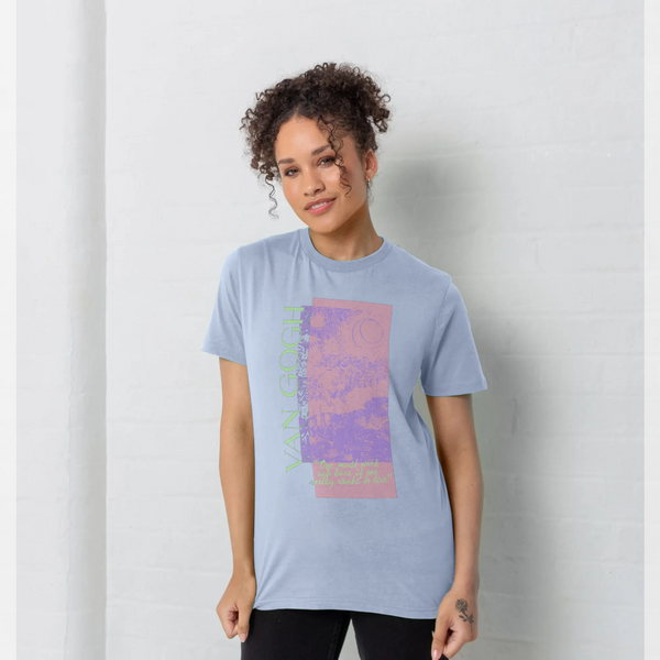 parka london apoh Van Gogh Starry Night Scribble Light Blue T-Shirt