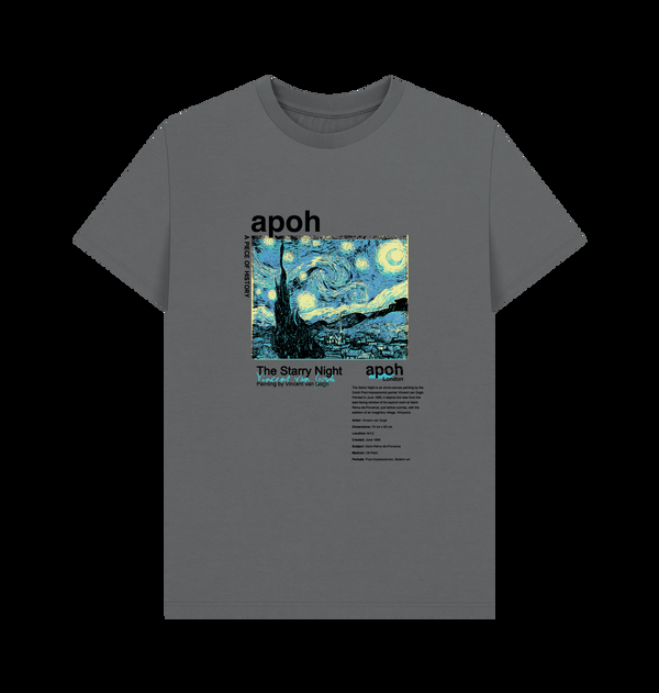 Parka London APOH Van Gogh Starry Night Text Charcoal T-Shirt