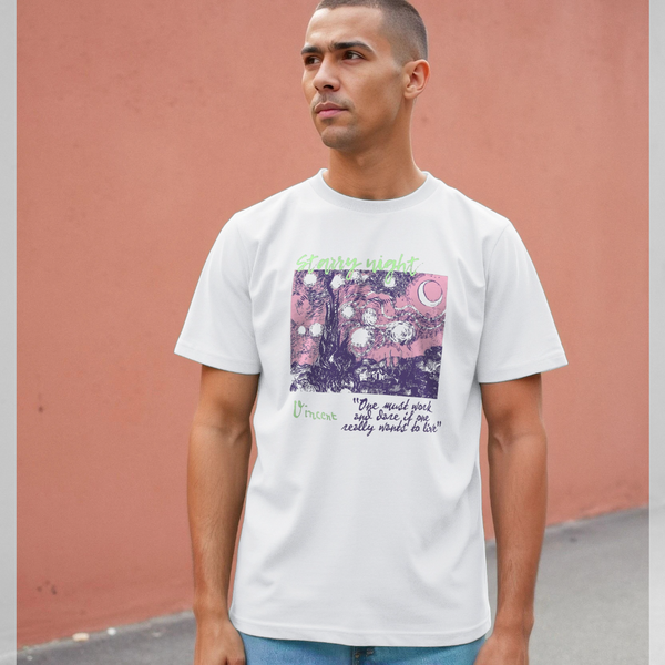 parka london apoh Van Gogh Starry Night White T-Shirt