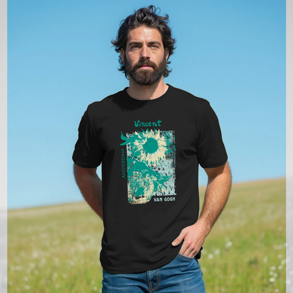 parka london apoh Van Gogh Sunflowers Black T-Shirt