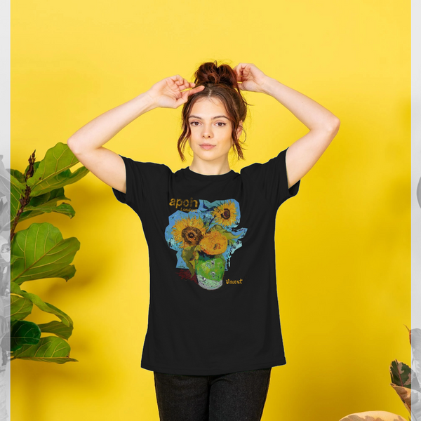 parka london APOH Van Gogh Sunflowers Bouquet Black T-Shirt