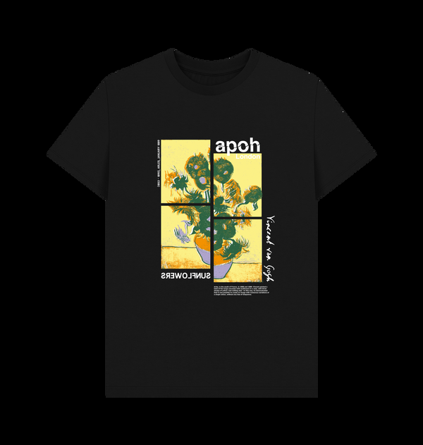 Parka London Apoh Van Gogh Sunflowers Jigsaw Black T-Shirt
