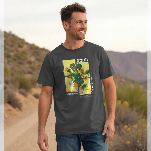 parka london apoh Van Gogh Sunflowers Jigsaw Charcoal T-Shirt