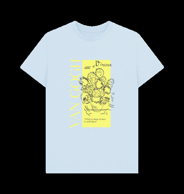 Parka London APOH Van Gogh Sunflowers Quote Light Blue T-Shirt