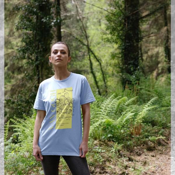 parka london APOH Van Gogh Sunflowers Quote Light Blue T-Shirt