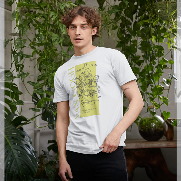 parka london APOH Van Gogh Sunflowers Quote White T-Shirt