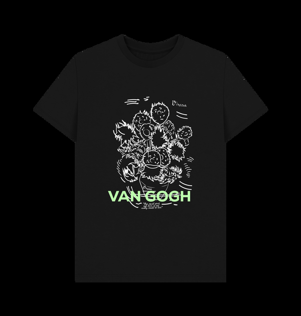 Parka London Apoh Van Gogh Sunflowers Scribble Black T-Shirt