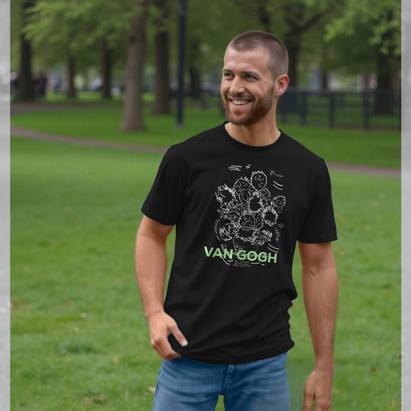 parka london apoh Van Gogh Sunflowers Scribble Black T-Shirt