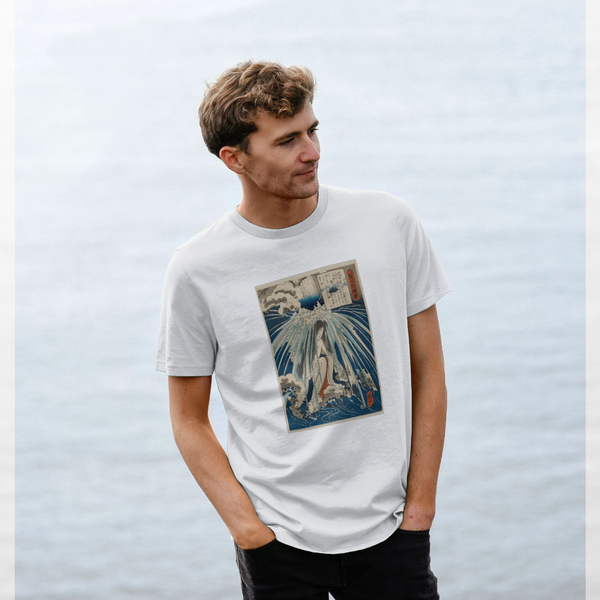 parka london apoh x Ashmolean Museum Kuniyoshi In The Waterfall White T-Shirt