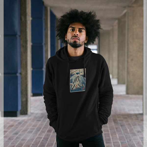 parka london apoh x Ashmolean Museum Kuniyoshi In The Waterfall Black Hoodie parka london apoh x Ashmolean Museum Kuniyoshi In The Waterfall Black Hoodie
