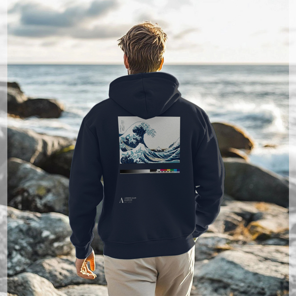 parka london Ashmolean x apoh Wave Navy Blue Hoodie