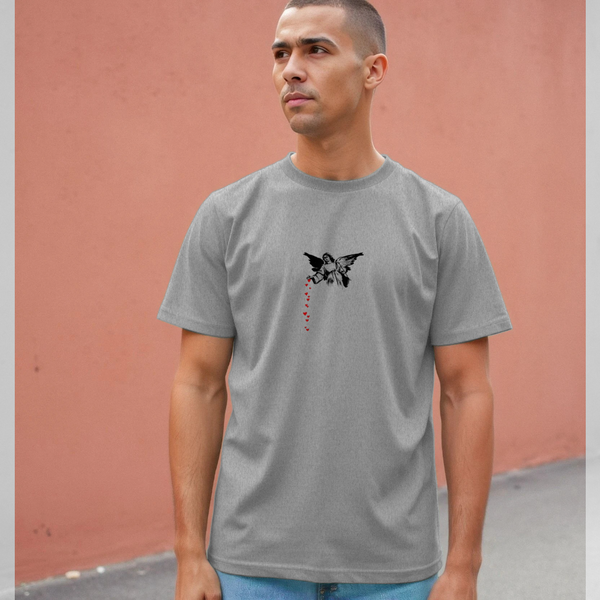 parka london Banksy Angel Hearts Heather Grey T-Shirt
