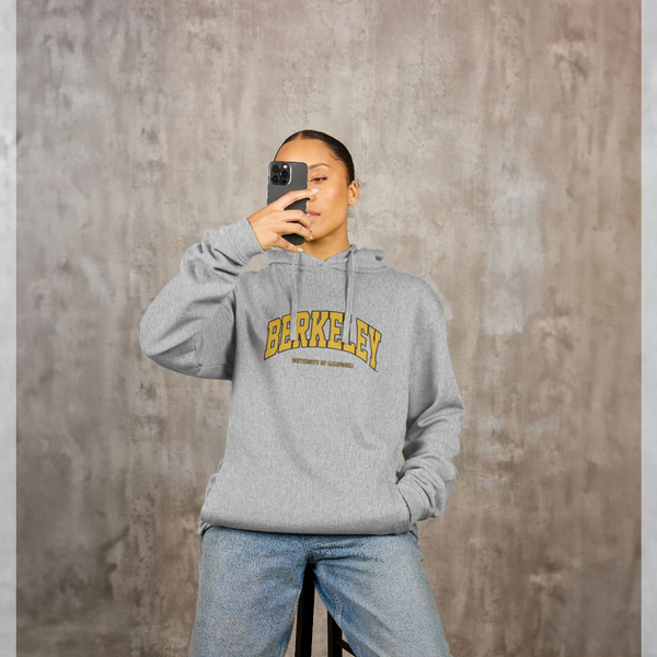 parka london Berkeley University of California Arch Logo Heather Grey Hoodie