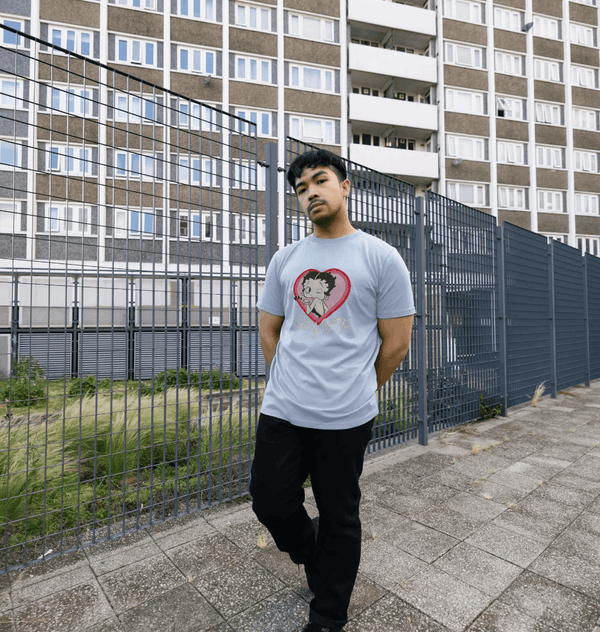 parka london Betty Boop 'Blow A Kiss' Quote Blue T-Shirt